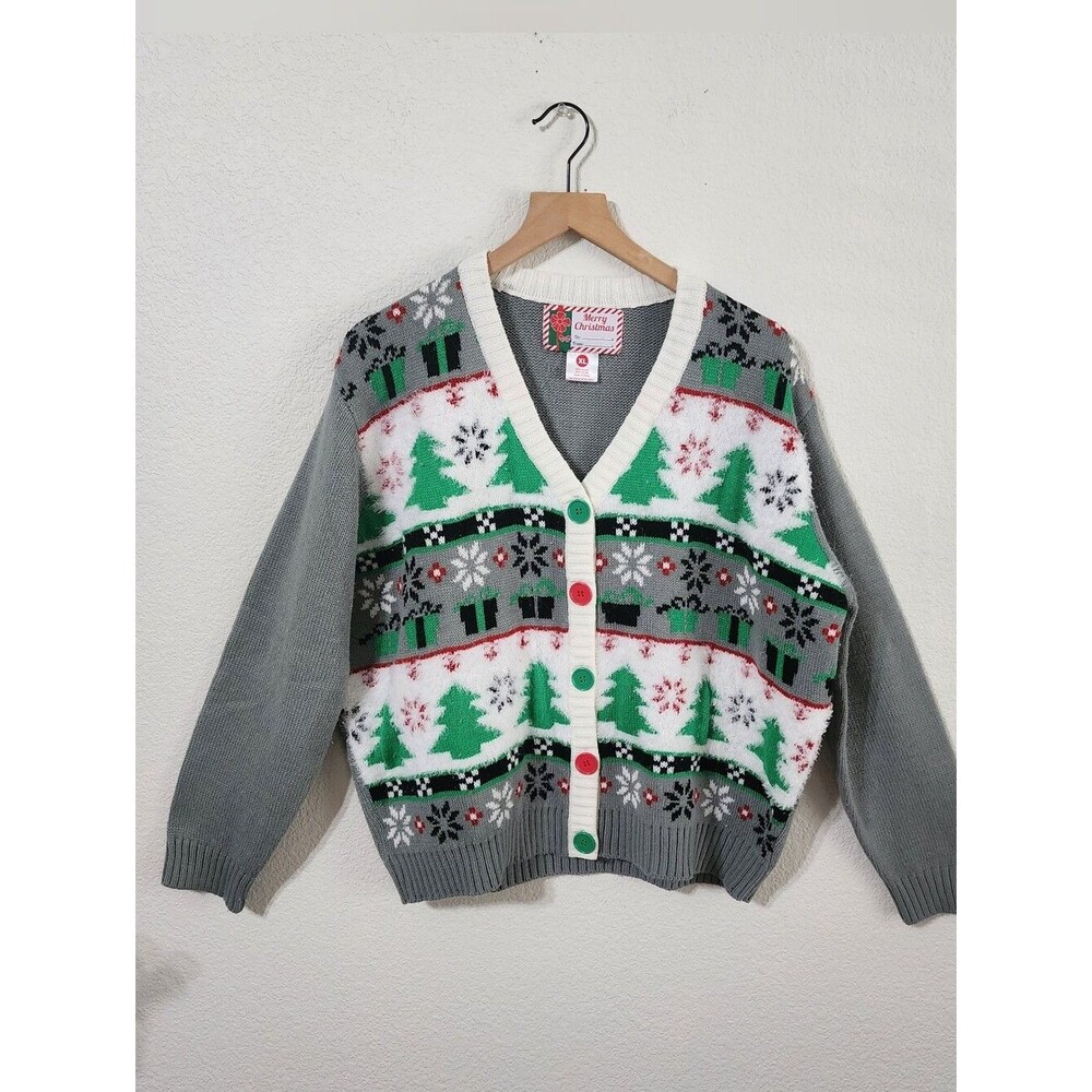 Merry Christmas Unisex XL Cardigan Sweater